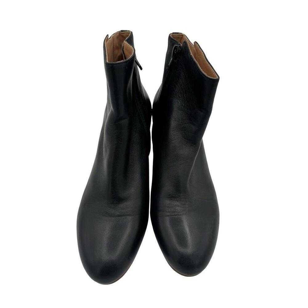 Veronique Branquinho Leather Ankle Zip Heel Boots Black Size EU 38 | US 7 - Picture 3 of 9